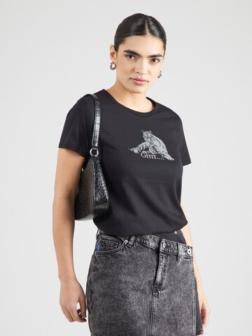 Tricou de la GUESS pe negru: față