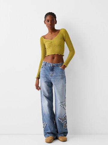 Bershka Wide Leg Jeans i blå