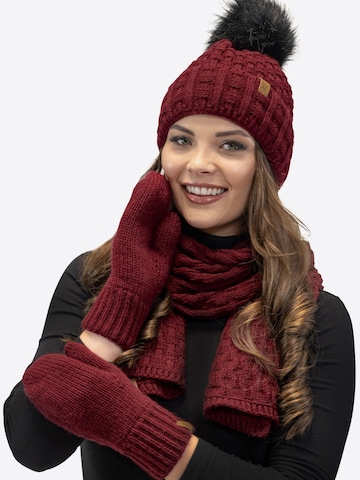 Vivisence Full Finger Gloves '7015R' in Red: front