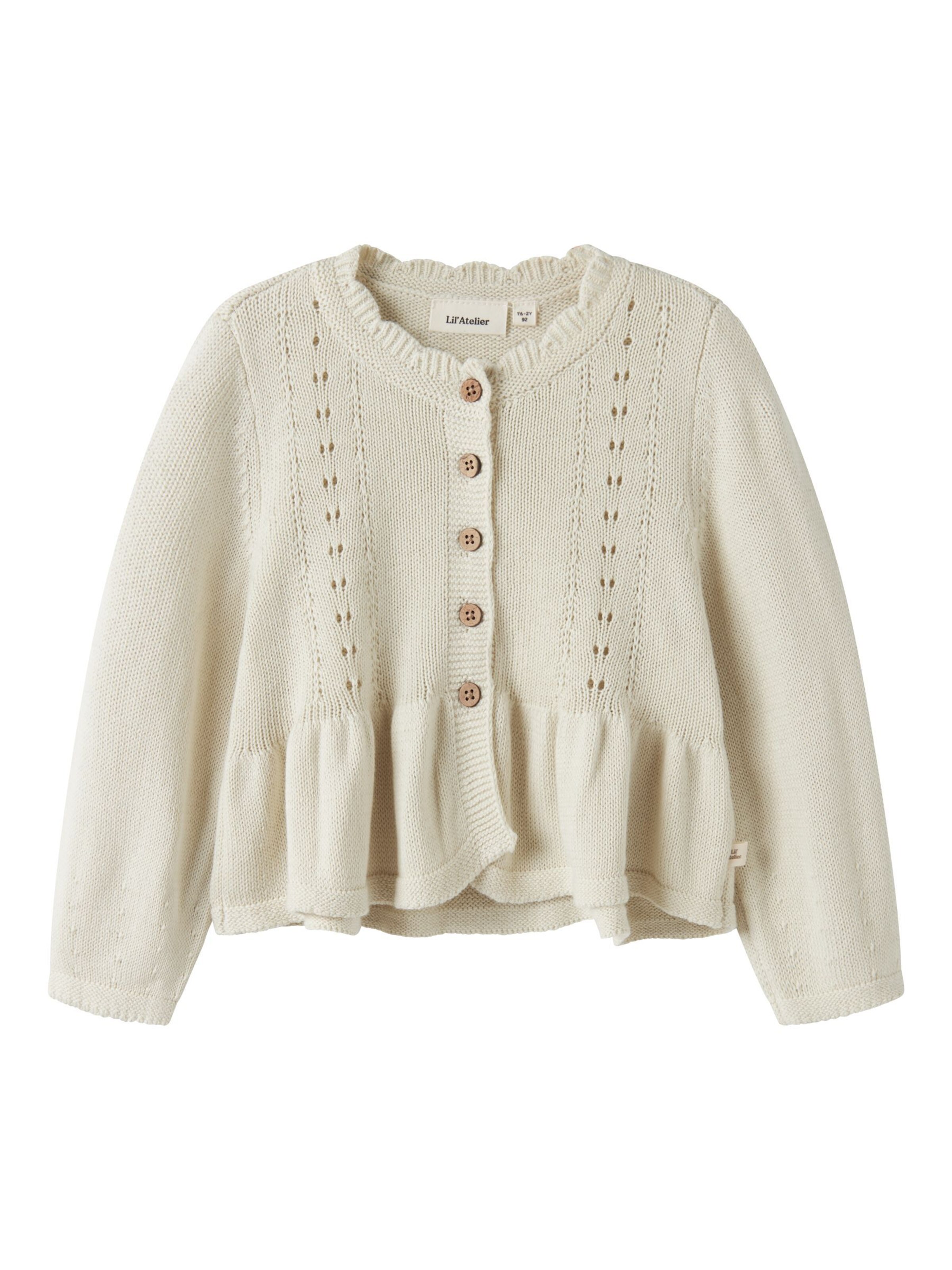 Lil'Atelier Strickjacke in Beige: Vorderseite