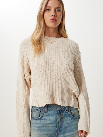Pull-over Happiness İstanbul en beige : devant