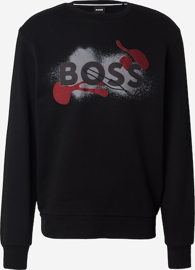 BOSS Sweater majica 'C-Soleri 215' u siva / antracit siva / bordo / crna, Pregled proizvoda
