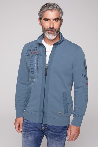 CAMP DAVID Zip-Up Hoodie in Blue: front