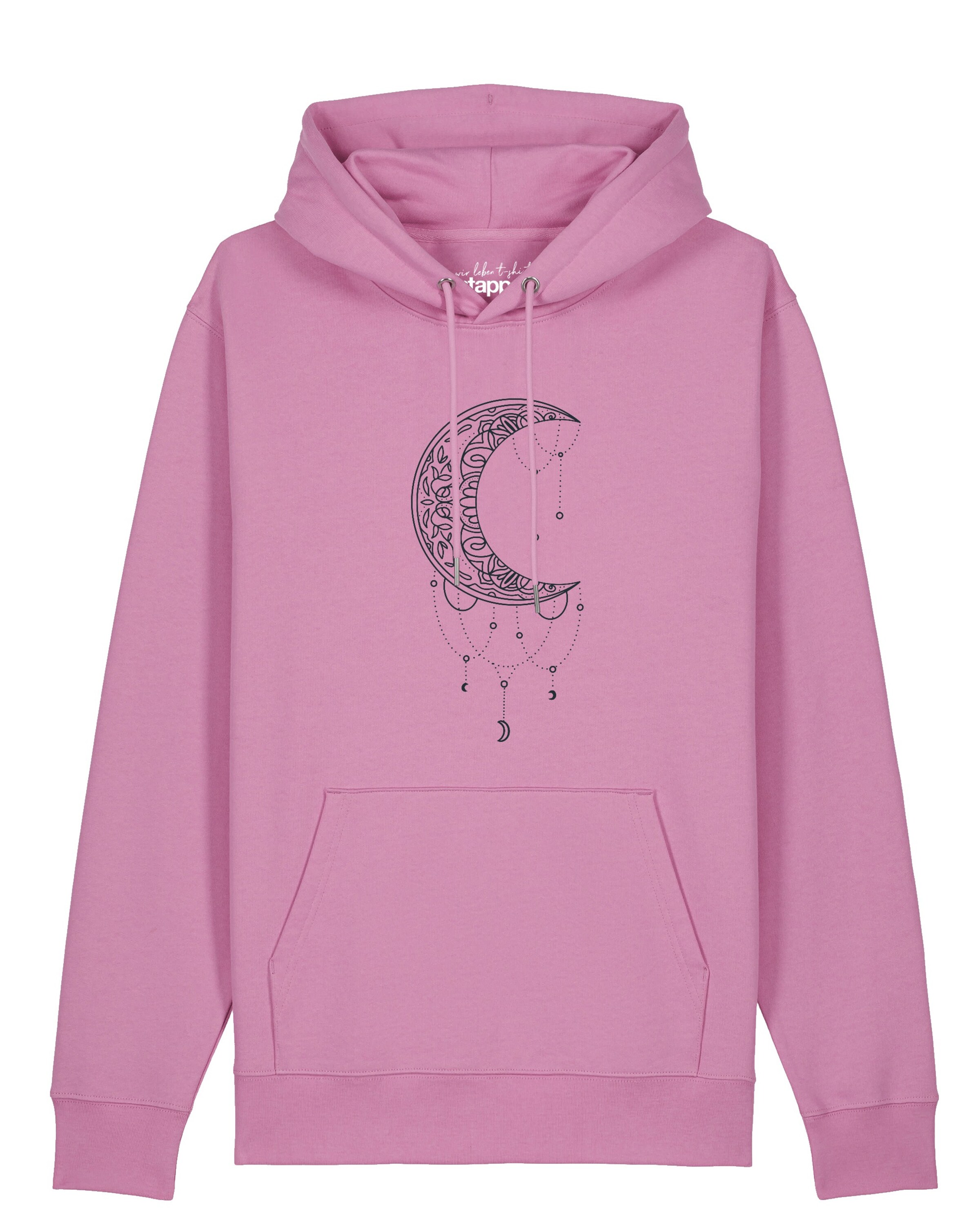 Felpa 'Mandala Moon' di Watapparel in rosa: frontale