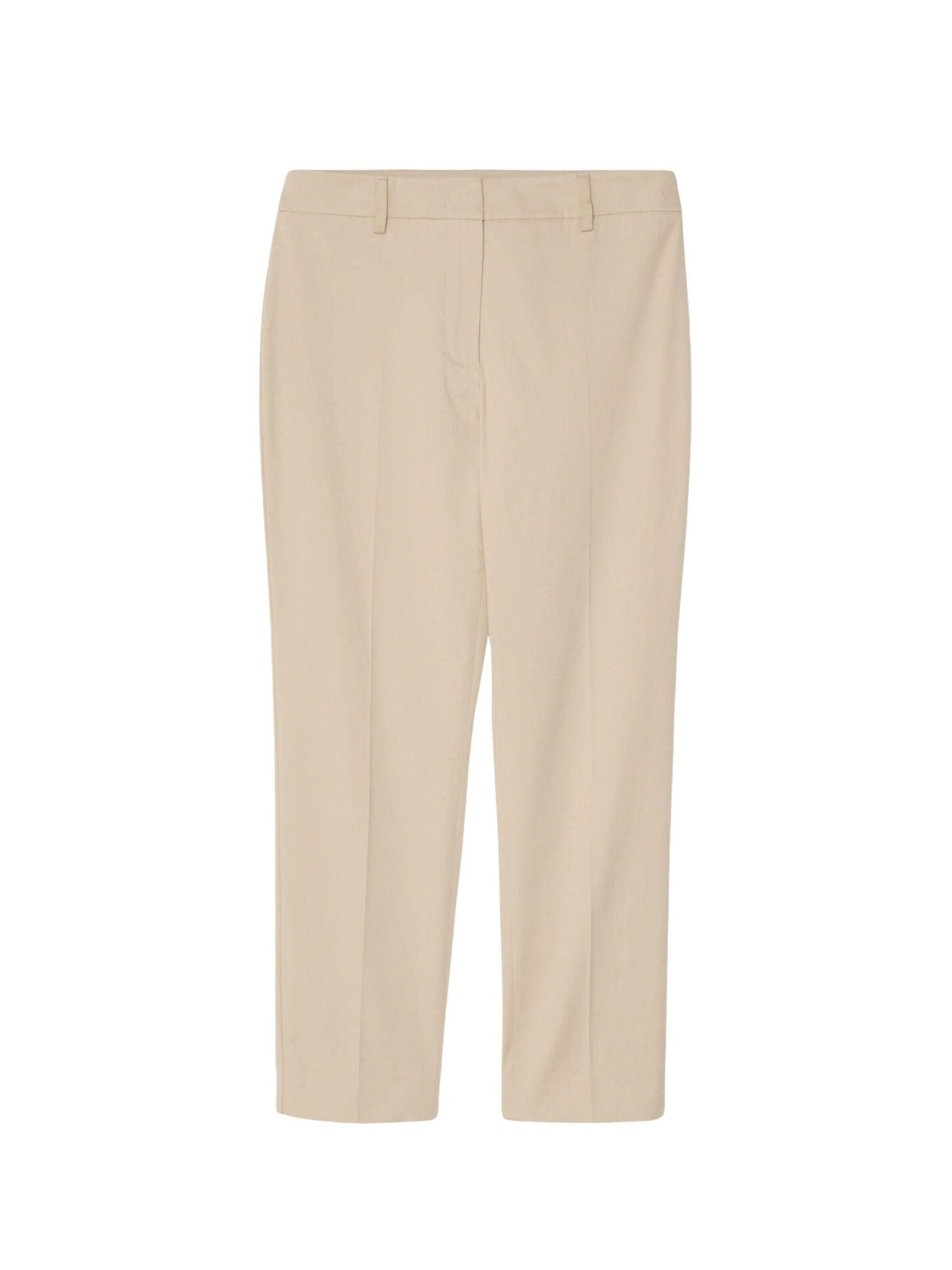 Weekend Max Mara Baggy Byxa 'Slim Fit Trousers in Stretch Cotton Gabardine' i beige: framsida