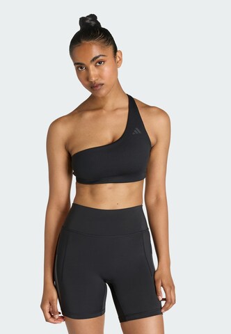 ADIDAS PERFORMANCE Bustier Sport bh 'Optime' in Zwart: voorkant