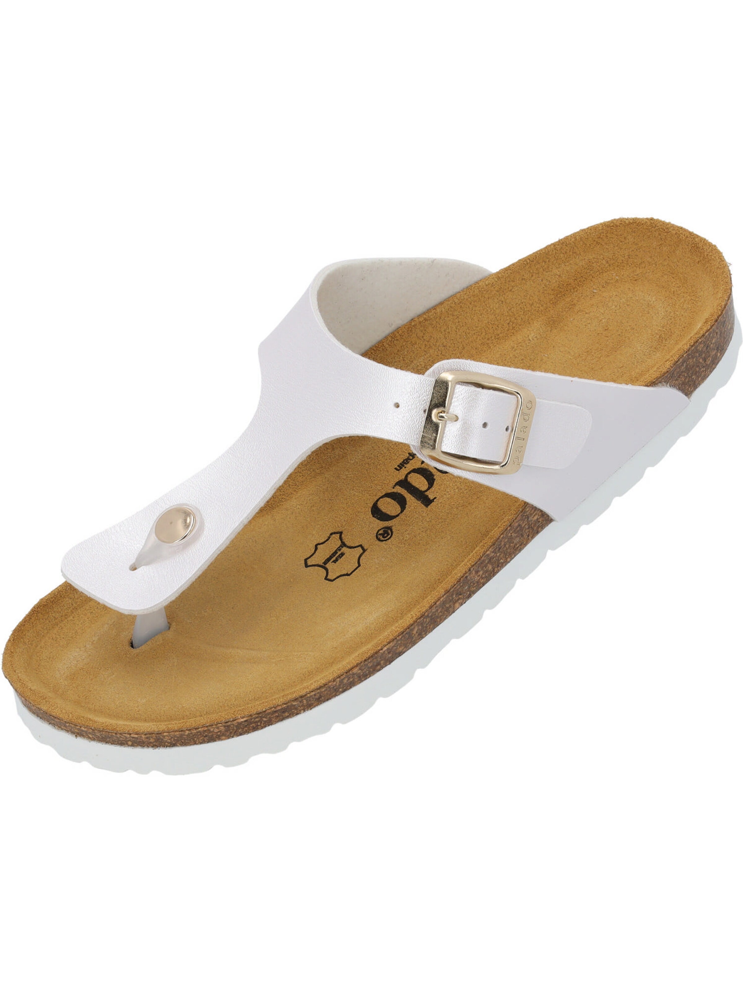 Palado Teenslipper 'Kos Metallic' in Wit: voorkant