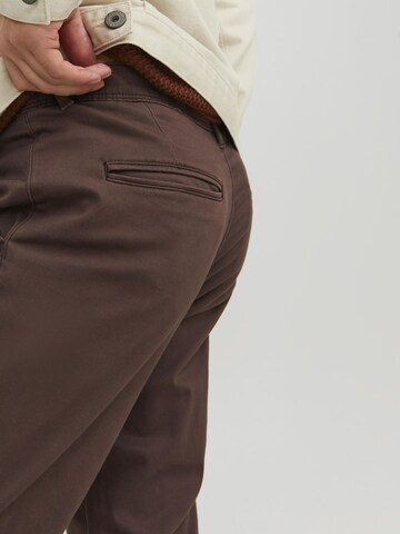 Coupe slim Pantalon chino 'Marco Bowie' JACK & JONES en marron