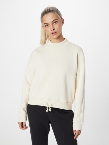 ADIDAS SPORTSWEAR Sportief sweatshirt 'All Szn Fleece Mock Neck' in Beige: voorkant