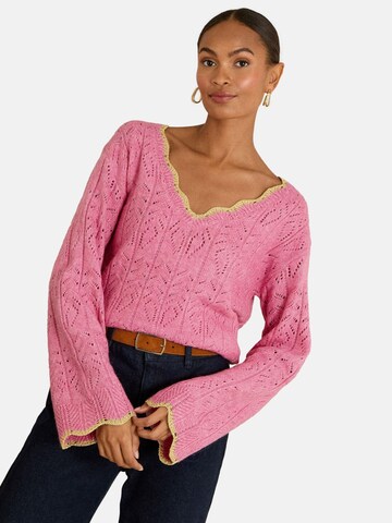 love & roses Sweater in Pink: front