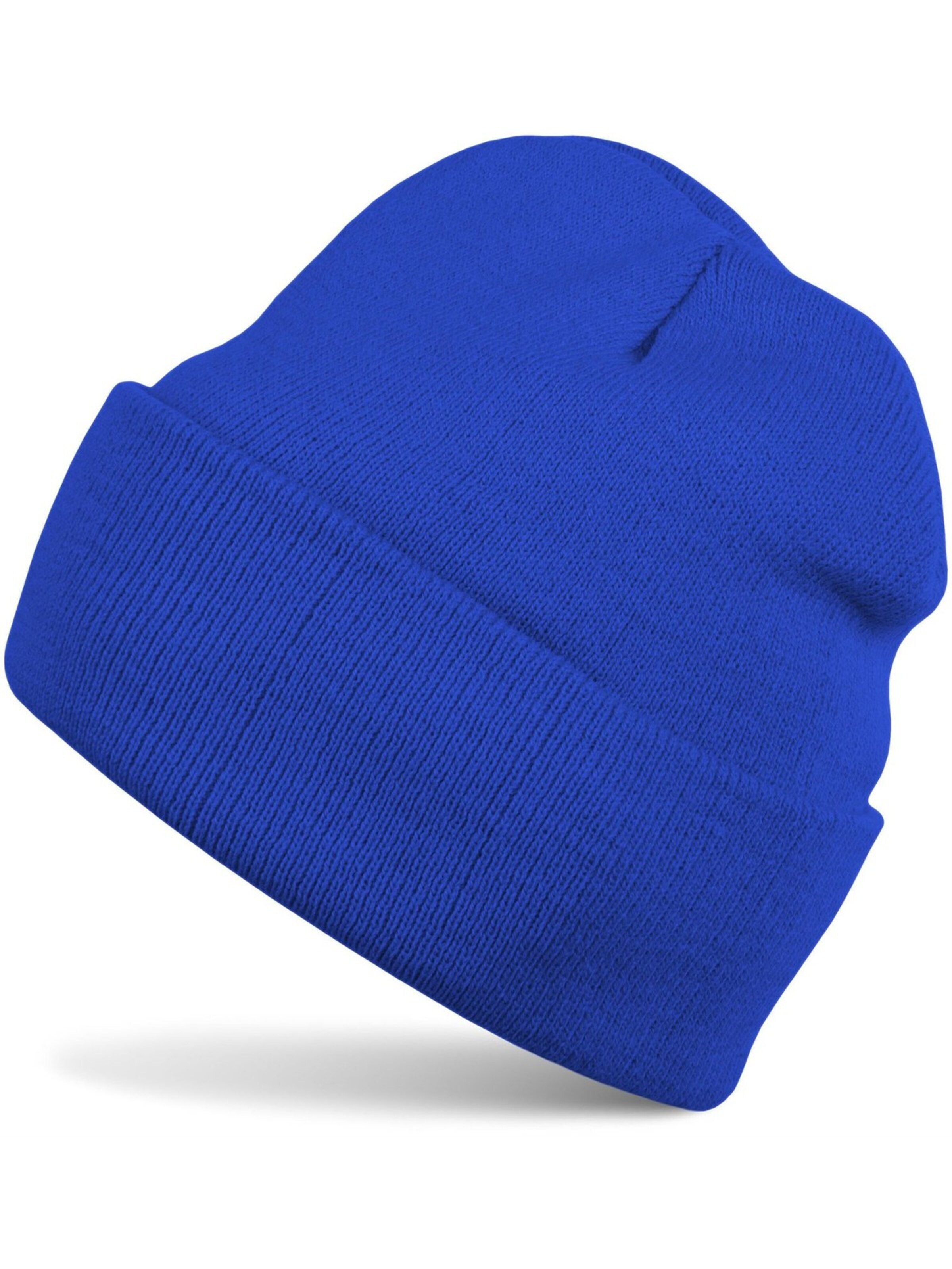 styleBREAKER Beanie 'Kinder Strickmütze mit Krempe' in Blue: front