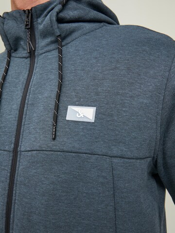 JACK & JONES Zip-Up Hoodie 'Air' in Blue