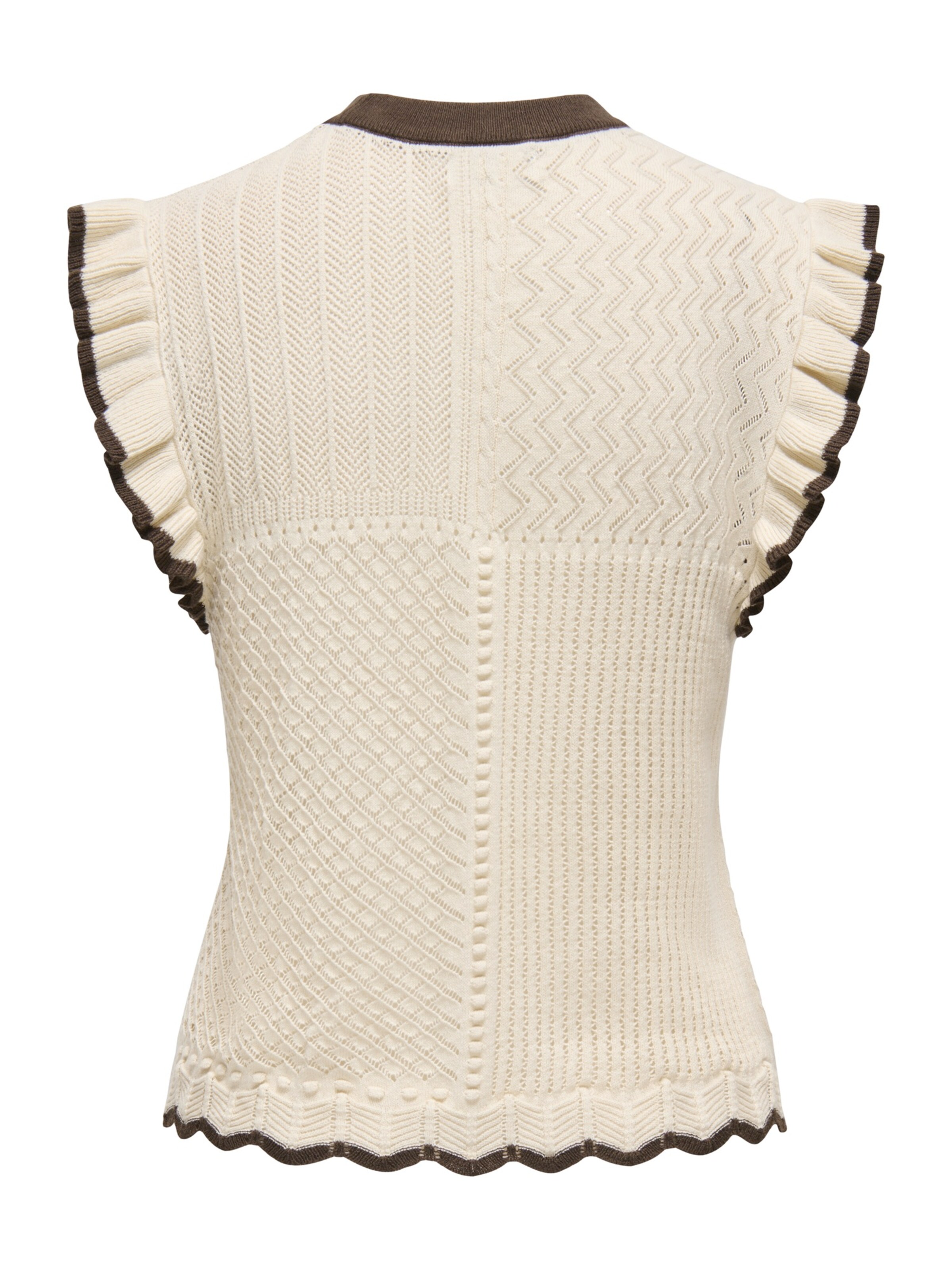 JDY Knitted Top 'JDYVIOLET' in Beige