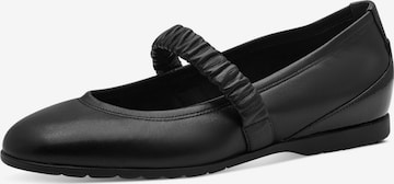 Tamaris Ballerina met riempjes in Zwart: voorkant