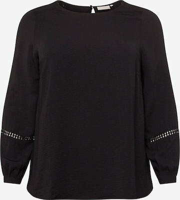 ONLY Carmakoma - Blusa en negro: frente