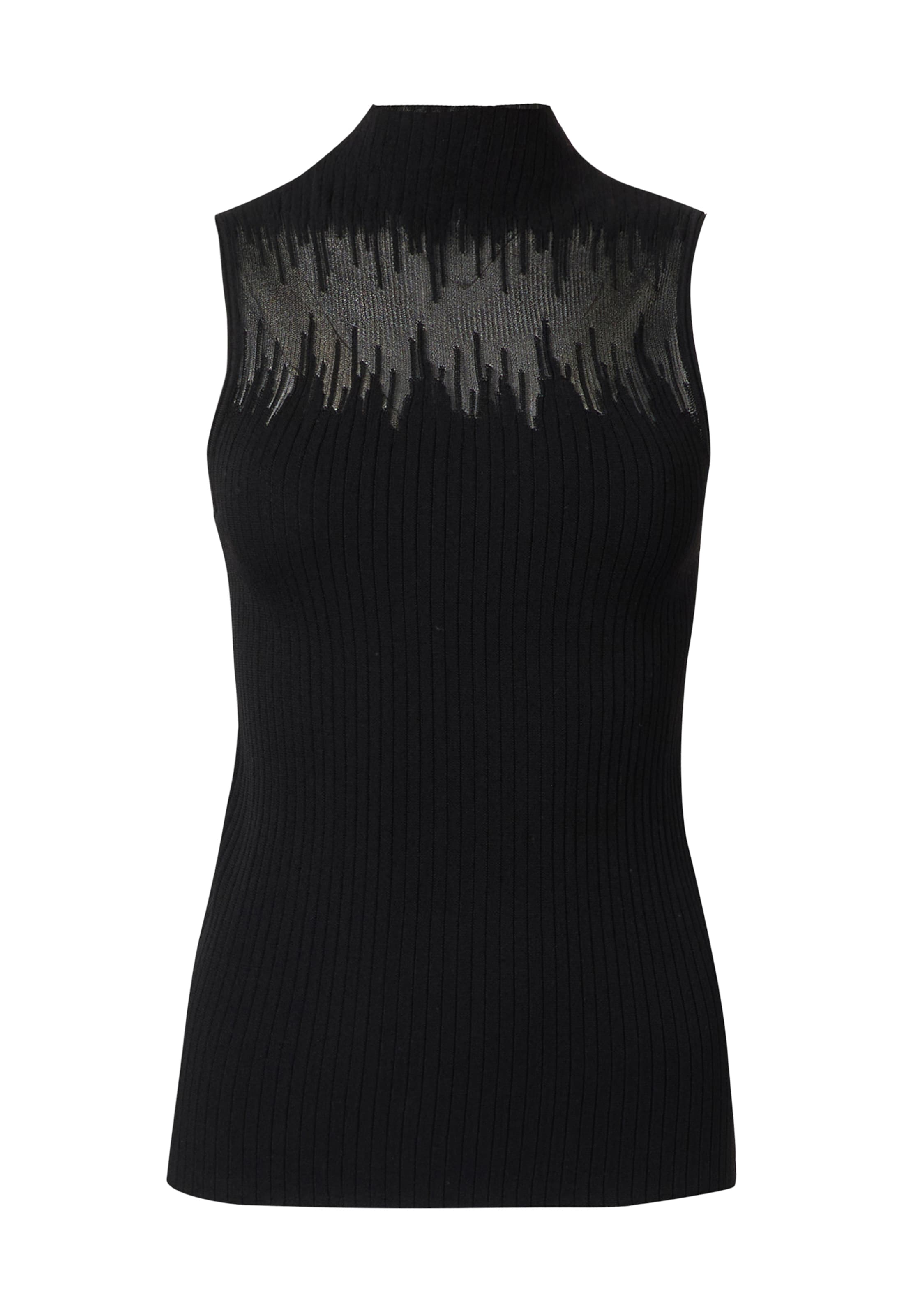 HUGO - Top de malha 'Sieffy' em preto: frente