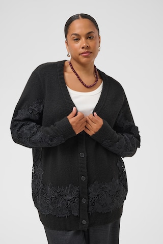 KAFFE CURVE Knit cardigan 'Siffa' in Black: front