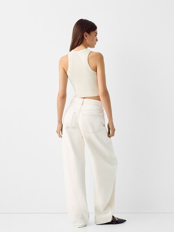 Bershka Wide Leg Farkut värissä beige