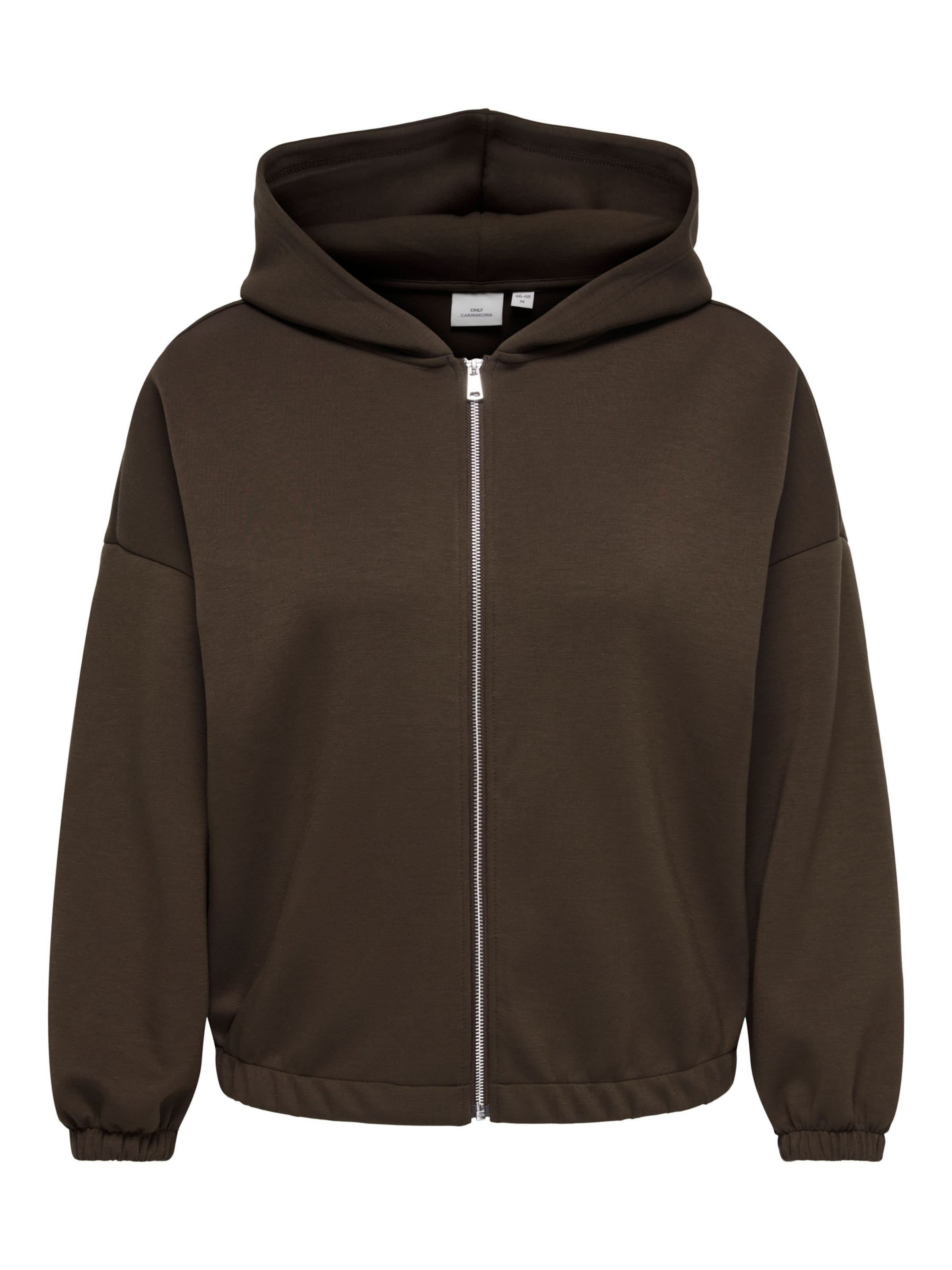 ONLY Carmakoma Sweat jacket 'CARScarlett' in Brown: front