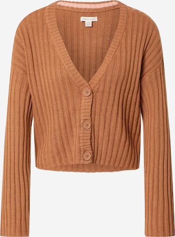 American Eagle Knit Cardigan in Brown: front