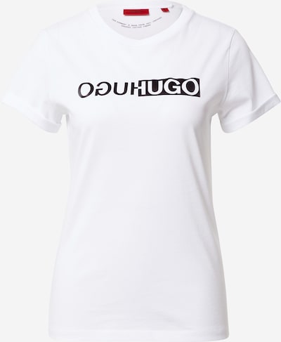 HUGO Shirt in schwarz / offwhite, Produktansicht