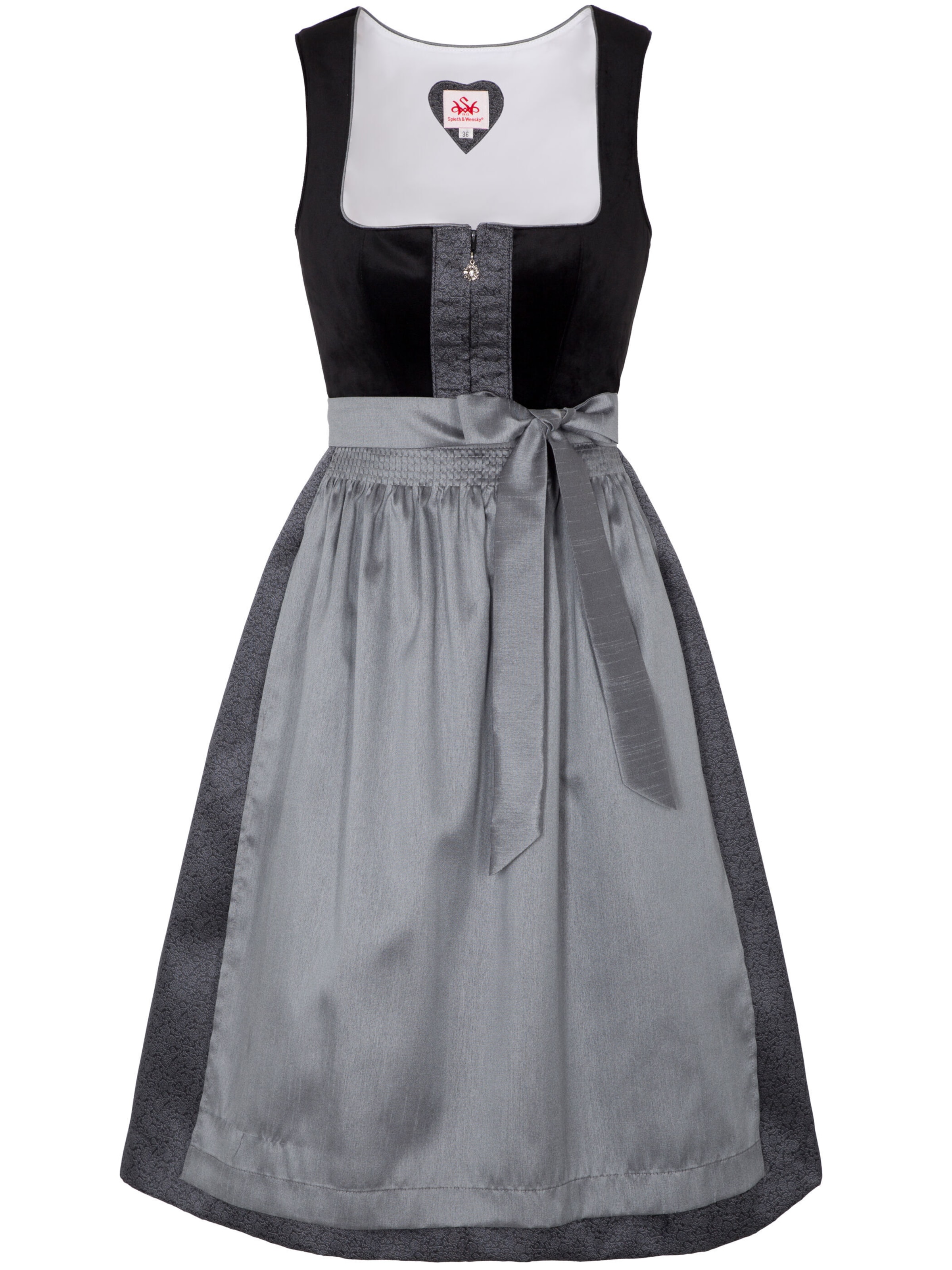 Dirndl 'Buchsbaum' SPIETH & WENSKY en gris : devant