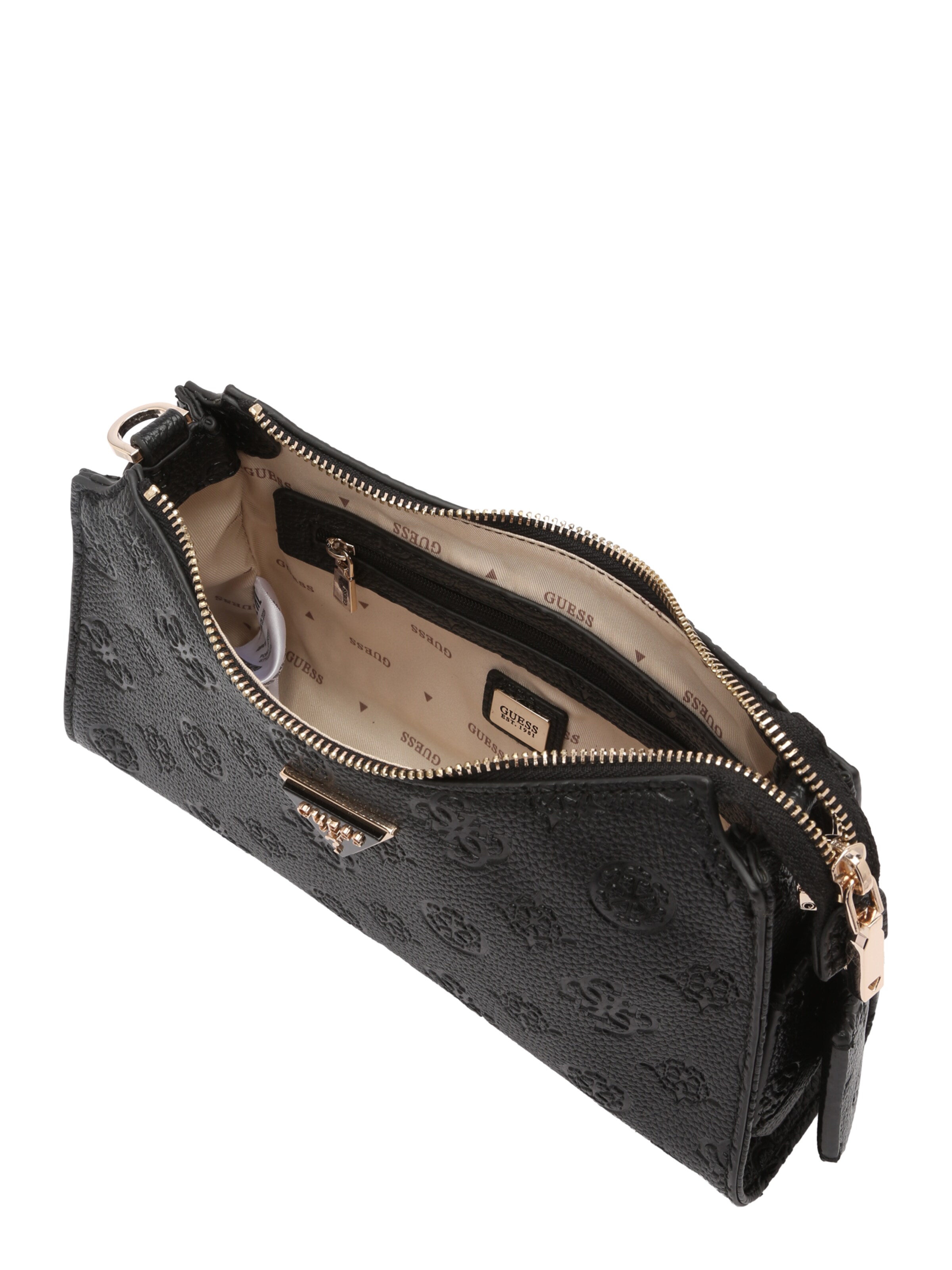 GUESS Shoulder bag 'CRESIDIA II TOP ZIP SHLDR BAG' in Black