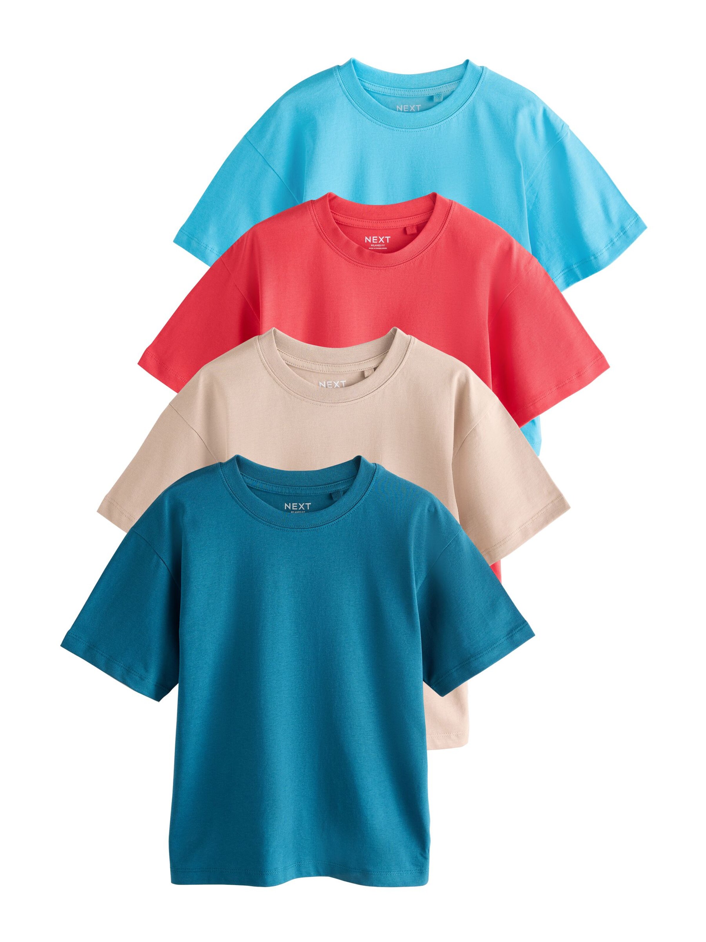 Next T-Shirt in beige / azur / petrol / rot, Produktansicht