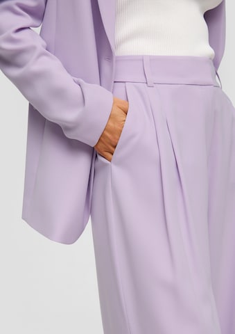s.Oliver BLACK LABEL Wide leg Pleat-front trousers in Purple