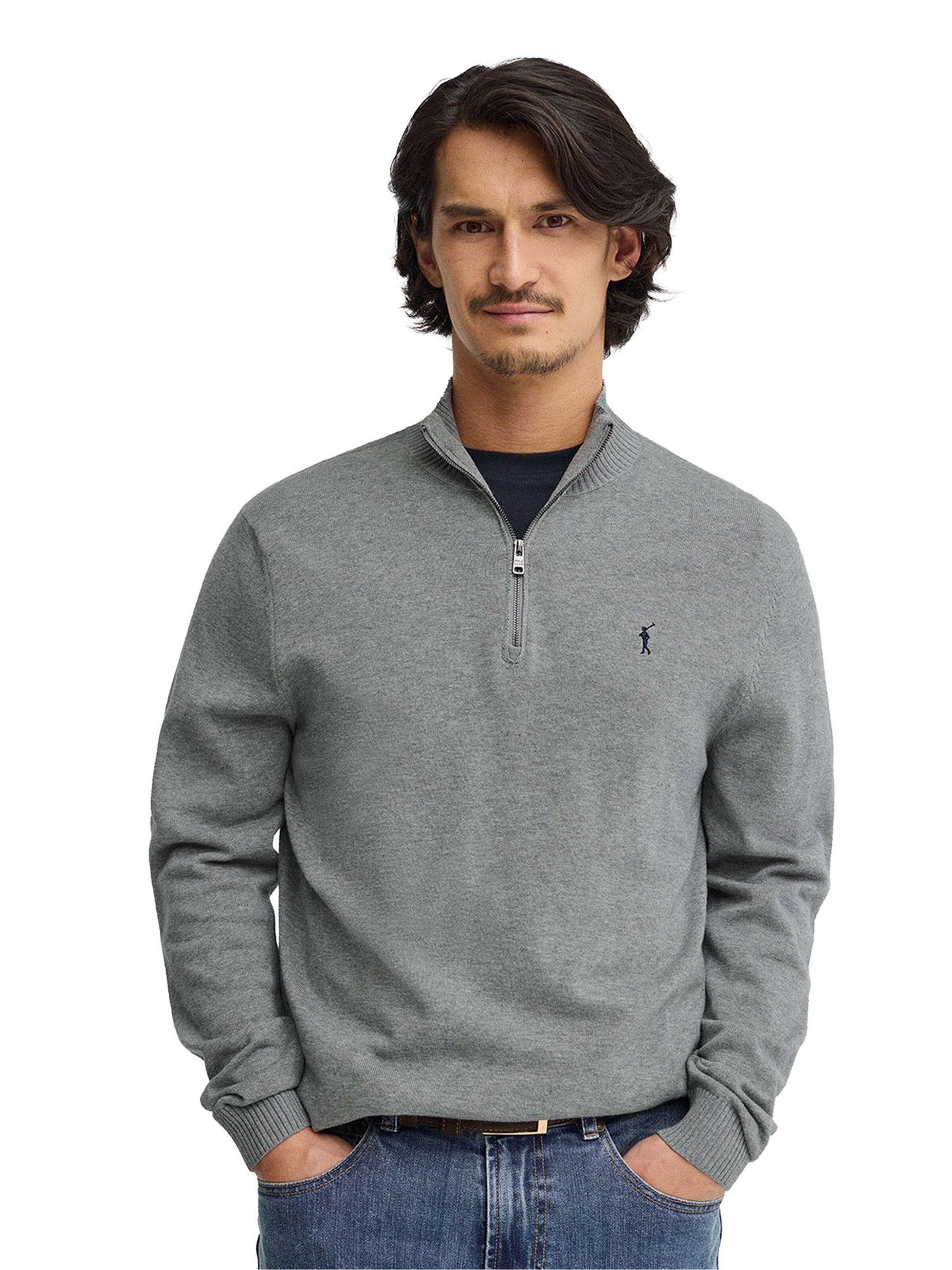 Polo Club Pullover 'Rigby' in Grau: Vorderseite