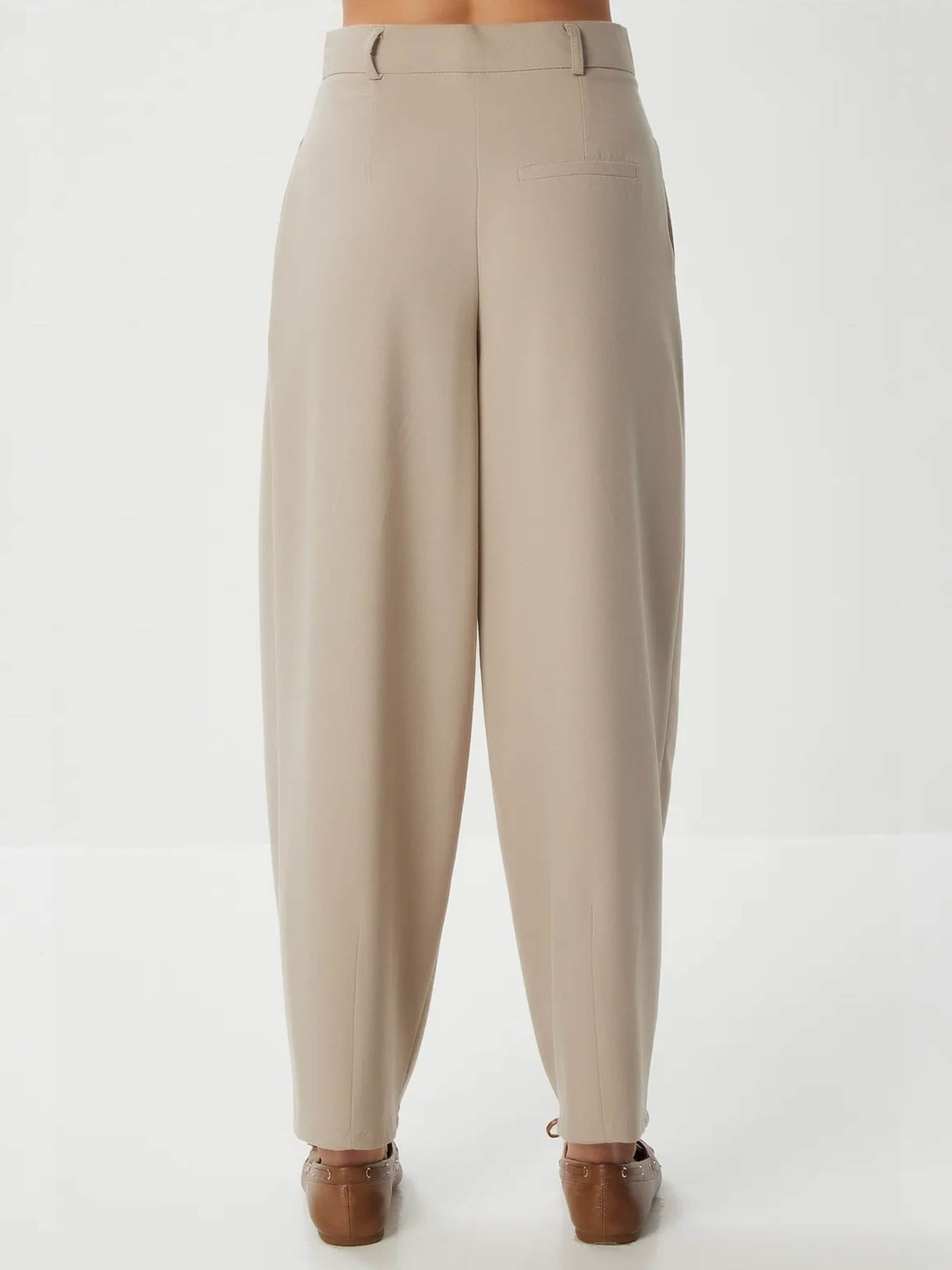 Happiness İstanbul Barrel Pleat-front trousers in Beige