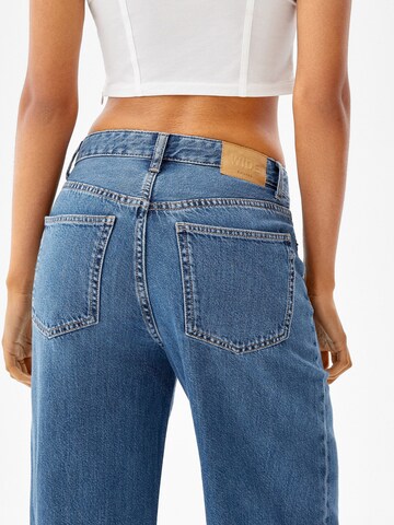 Wide leg Jeans de la Bershka pe albastru