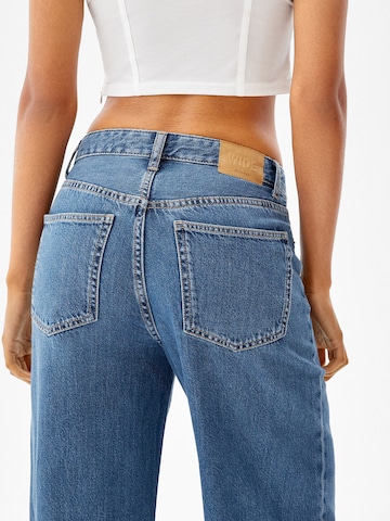 Bershka Wide leg Jeans in Blauw