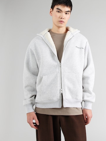 Abercrombie & Fitch Sweatjacke in Grau: Vorderseite