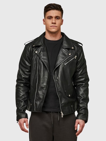 THE ODDS Tussenjas 'Carbon Matte Leather Jacket Men/ LMTD Edition' in Zwart: voorkant