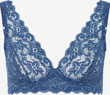 Hanro Triangle Bra ' Moments ' in Blue: front