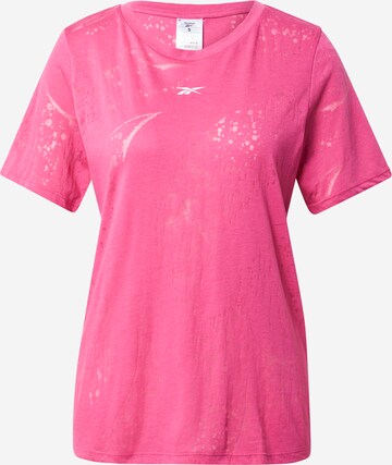 T-shirt fonctionnel Reebok en rose : devant