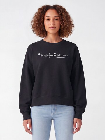 Watapparel Sweatshirt 'So Einfach Ist Das' in Zwart: voorkant