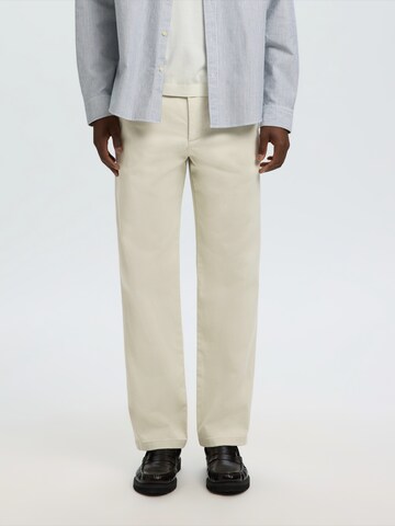 SELECTED Regular Broek 'SLMMiles' in Wit: voorkant