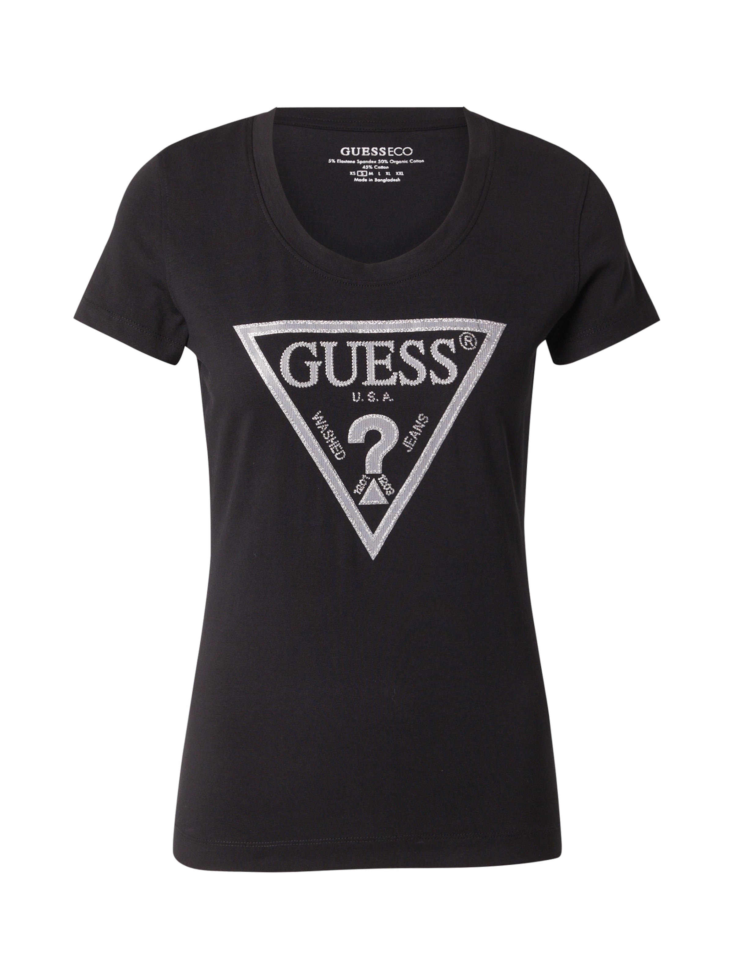 GUESS Μπλουζάκι σε μαύρο: μπροστά