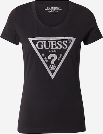 T-shirt GUESS en noir : devant