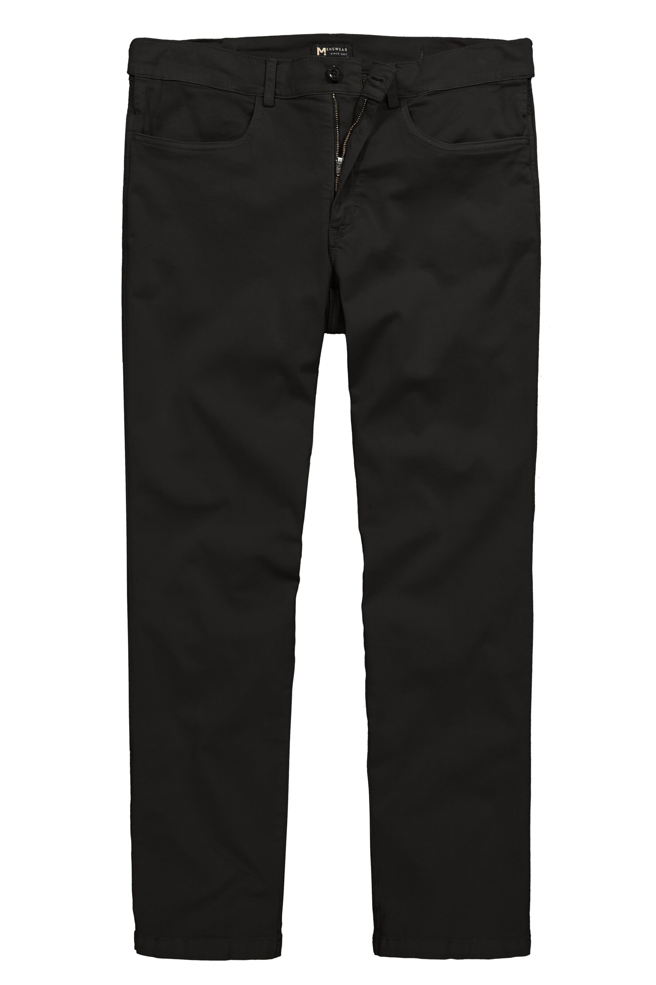 Men Plus Regular Pants in Black: front