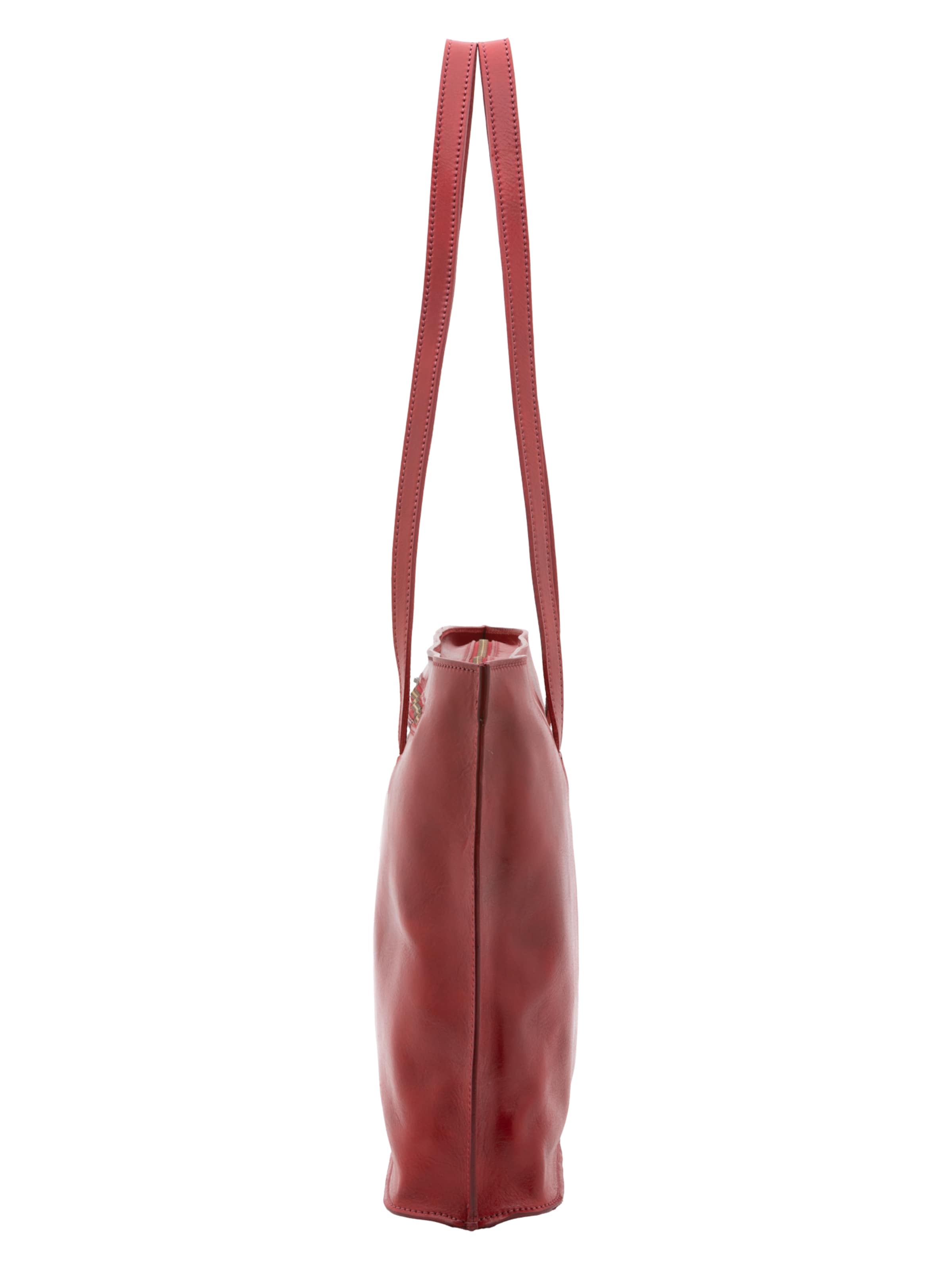 Borsa a spalla 'Borsa a Spalla Donna Pelle Vera Vacchetta - Chiusura Zip Made in Italy' di I Fratelli in rosso