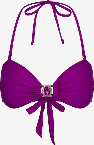 Moda Minx Bandeau Bikinitop 'Amour' in Lila: predná strana