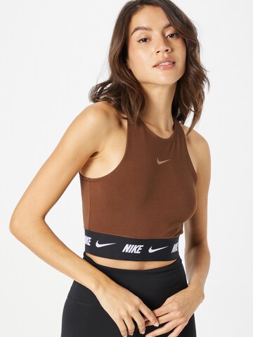 Nike Sportswear Top in Brown: front