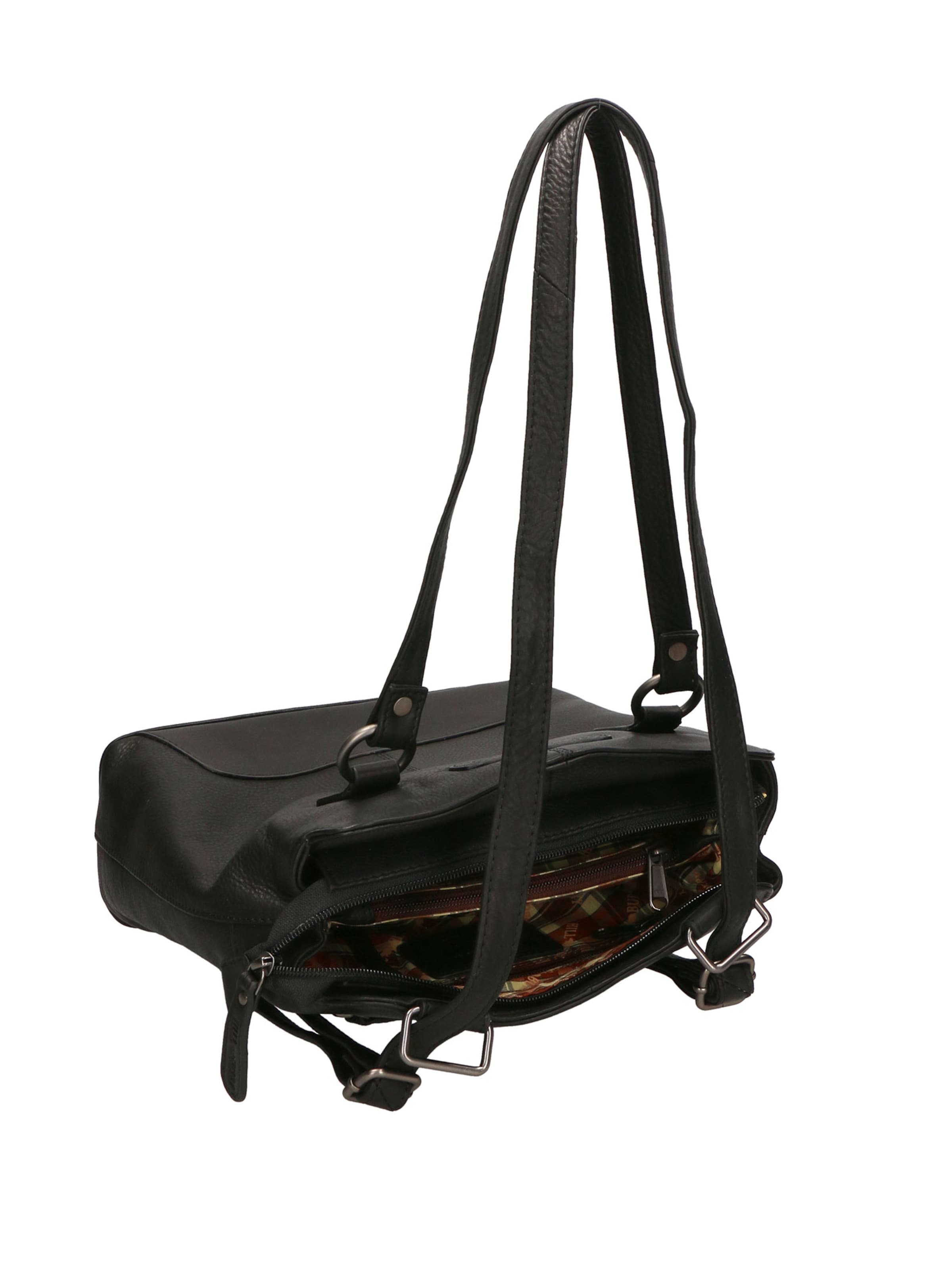 Borsa a spalla 'Borsa Uomo Vera Pelle Convertibile Spalla Zaino' di HILL BURRY in nero