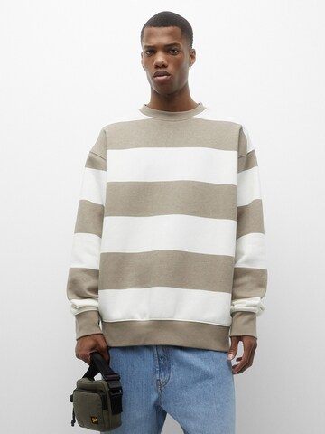 Sweat-shirt Pull&Bear en beige : devant
