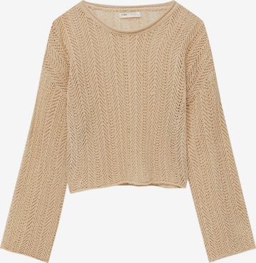 Pull&Bear Sweter w kolorze beżowy: przód