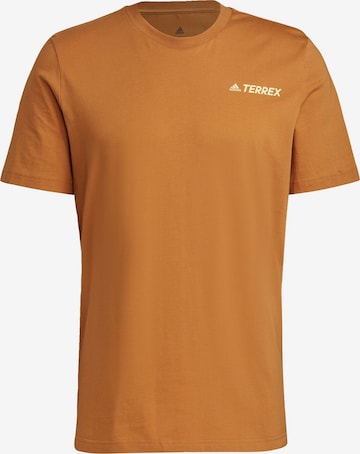 ADIDAS PERFORMANCE T-Shirt in Braun: front