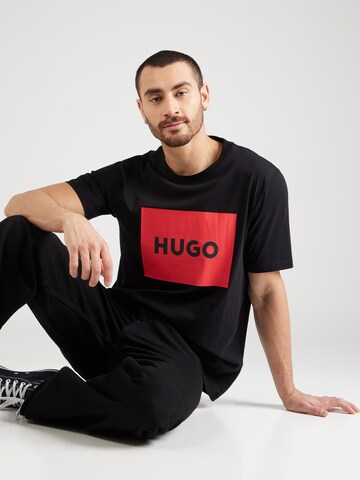 Maglietta 'Dulive222' di HUGO in nero: frontale